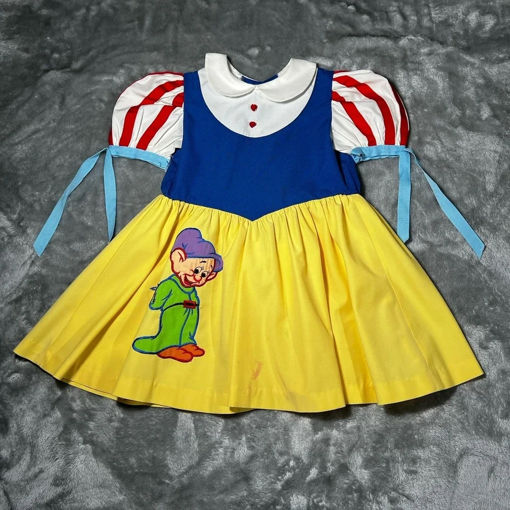 Disney Snow White Dress Dopey Vintage Made In The USA 1970s Disneyland